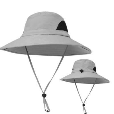 China Wholesale Picture Sunshade Bucket Nylon Quick Dry Outdoor Riser Hat With String Fisherman Hat for sale