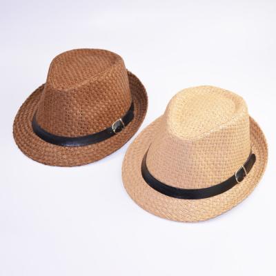 China Wholesale cheap checked panama hat pu belt deco summer fedora hat for men for sale