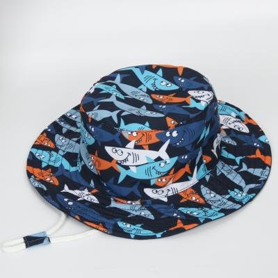 China Image Wholesale 1-8 Years Boys Girls Wide Brim UPF 50+ Cotton Kids Panama Bucket Hat Baby Sun Hat for sale