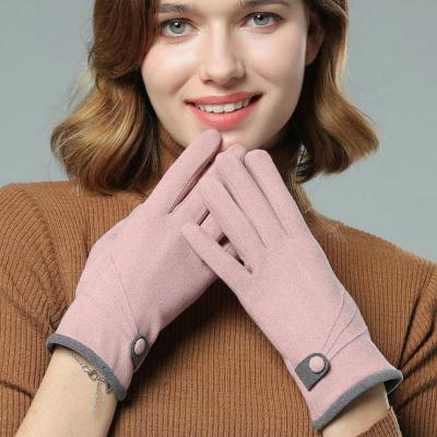 China Simple Wholesale Women Elegant Woolen Gloves Fall Winter Fashion Touch Screen Gloves for sale