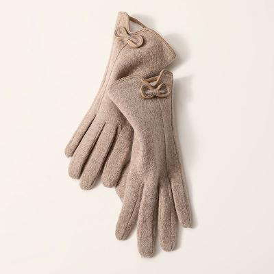 China Wholesale 2021 new winter bowknot touch screen fashion gloves women woolen gloves simple for sale