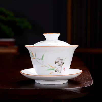 China Viable hot sale chinese traditional ceramic gaiwan porcelain tea set gaiwan set for sale