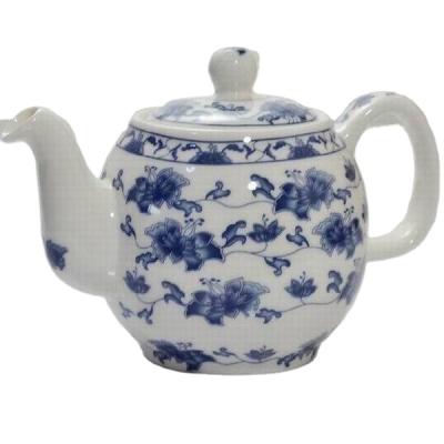 China Viable Ceramic Hand Made Round Teapot , Chinese Jindezhen Blue White Tea Set for sale