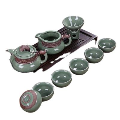 China Viable Wholesale Ceramic Tea Set , Chinese Famous Kongfu Tea Set Tradition Cha Hu for sale