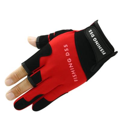 China Microfiber Design Non-slip Fishing Gloves Non-slip Palm Design Three Finger Wear-resistant Gloves for sale