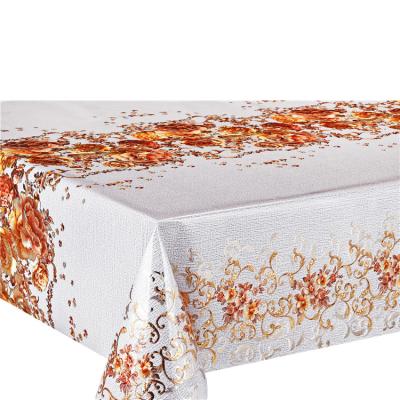 China Wholesale Waterproof Table Cover Embossed Plastic Tabl Cloth Sheet For Wedding Decorations for sale