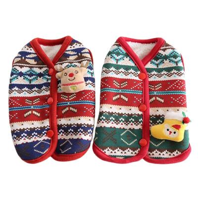 China Stocked Wholesale Winter Dog Clothes Warm Christmas Dog Clothes Cotton Jacket for sale