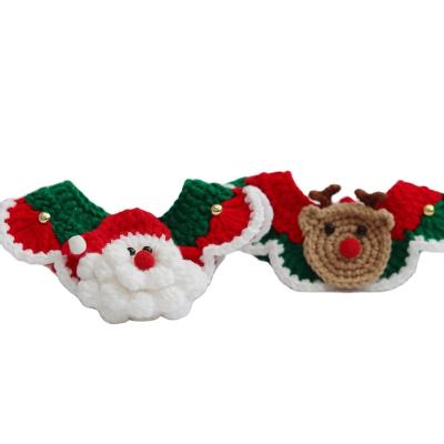 China Stocked Pet Cat Knitted Christmas Handmade Collar Pet Bib Collar Accessories for sale