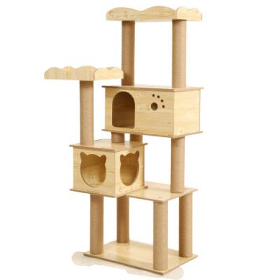 China Sustainable Wholesale Luxury Cat Scratcher Tree Cat Scratcher House Tower Housing for sale