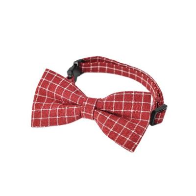 China Stocked Dog Plaid Bow Tie Small Cat Dog Pet Accessories for sale