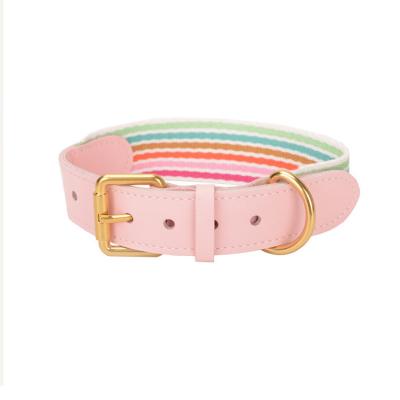 China Wholesale Innovative Leather Beaded Unique Charm Stocked Wide Dog Collar Designer Dog Adjustable Collar Leash for sale