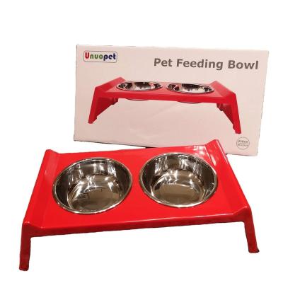 China Hot Selling Sustainable Pet Bowl Easy To Wash Durable Dog Bowl Melamine Elevated Stainless Steel for sale