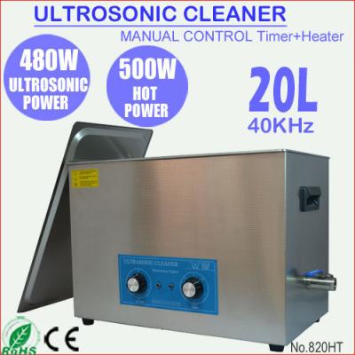 China Non-Toxic 820HT 20L Industrial Gasket Manual Heated Ultrasonic Parts Cleaner for sale