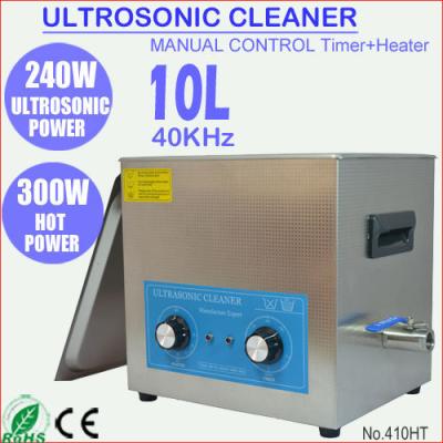 China Non-Toxic Manual Heating 10L Ultrasound Cleaner Machine For Fuel Injector Cleaner 410HT for sale