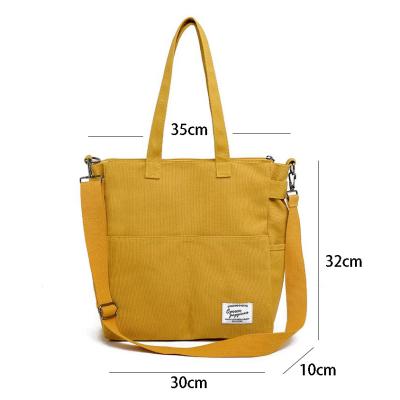 China Fashion ladies and girls single shoulder cotton fabric canvas hot-selling shopping handbag eco-friendly for sale