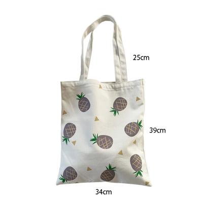 China Simple Stylish Fruit Logo Print Student Women Shopping Custom Hot Sale Eco Eco Friendly Recycled Cotton Tote Bag for sale