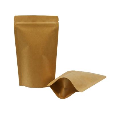 China Recyclable Printed Bio Degradable Oil Protected Pouch Brown Kraft Paper Holder Up Small Pouch, Doypack Pouches Wrapping Paper for sale