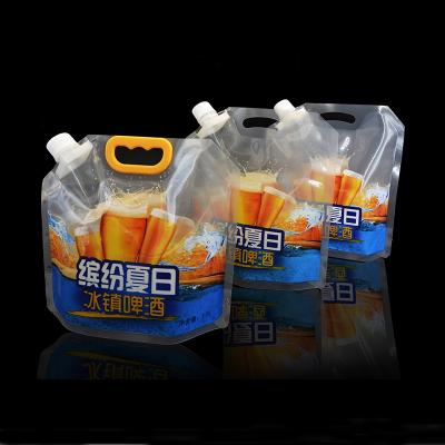 China 16oz Recyclable Reusable Plastic Liquor Holder Pouch Drinks Plasks, Stand Up Pouch For Beverage for sale