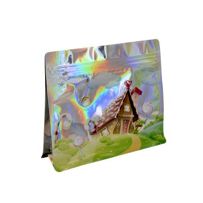 China Recyclable Custom Resealable Holographic Bags Aluminum Foil Bags For Food, Square Holographic PVC Sock Zipper Zipper Ziplock Pouch for sale