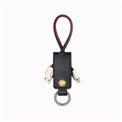 China Mini Camera PU Whole Leather Keychain Cable Micro USB Charger Charging Key Chain Cable For iPhone 7 8 X XS For Type C For Android for sale