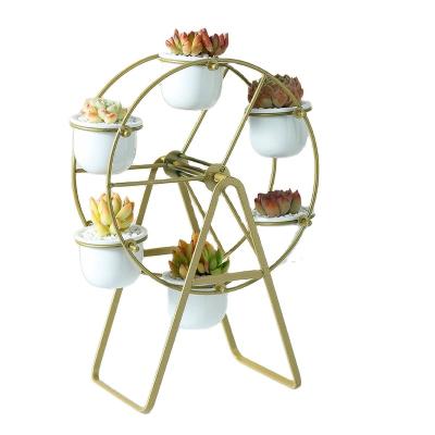 China Flower Stand Household Succulents Ferris Wheel Flower Stand Ceramic Flower Pot Minimalist Creative Indoor Used With Flower/Green Plant for sale