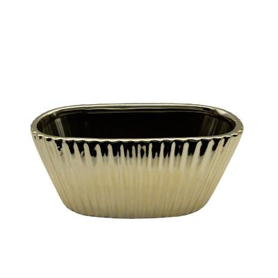 China Gold Small Minimalist Wholesale Electroplating Silver Flower Pot for sale