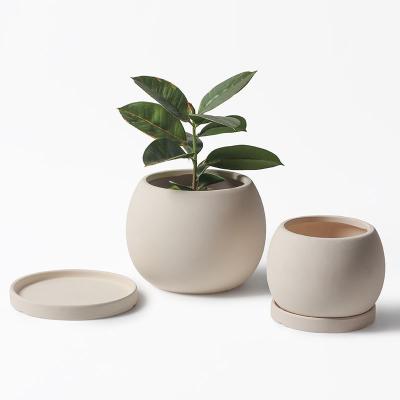 China Minimalist Porous Unglazed Unglazed Breathable Spherical Ceramic Nordic Simple Used With Flower/Green Plant Floor Boughpot Glazed Minimalist Desk for sale