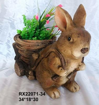 China Wholesale Europe Statues Garden Statue Mold Outdoor Decor Ceramic Rabbit Figurines for sale