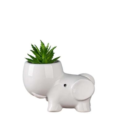 China Wholesale Handmade Cheap Succulent Flower Animal Home Decor Ceramic Potted Plant for sale