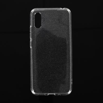 China Shockproof Transparent Soft TPU With Silver Aluminum Design Phone Case For Xiaomi Redmi 9A, Glossy Silicone Back Cover For Redmi 9A Shell for sale