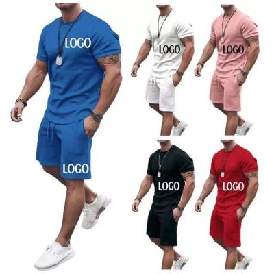 China Wholesale QUICK DRY men's casual sleeve T-shirt shorts set solid men's tracksuit brand clothing summer custom made 2 piece short sets for men for sale