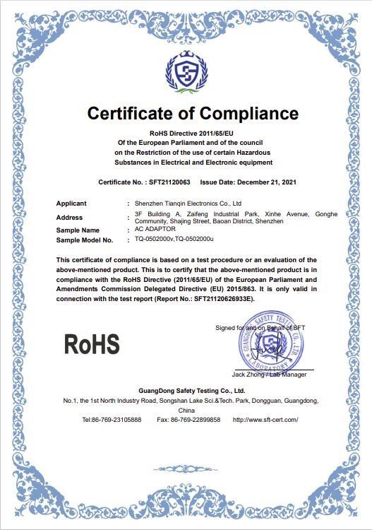 RoHS - Dongguan Tianqin Electronics Co., Ltd.