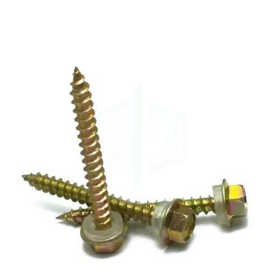 China HEX custom design zinc hex head durable self-tapping yellow chipboard screw parafuso de aglomerado endurecido for sale