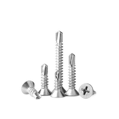 China Pan Hot Sale Stainless Steel 210 For Window Flachkopf-Gewindeschneid- und selbstbohrende Schrauben DIN 7504 Flat Head Tapping Screw for sale