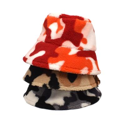 China Fashion New Design Casual Tie Dye Colorful Bucket Hats Fuzzy Fisherman Winter Warm Women Fluffy Colorful Bucket Hats For Outdoor for sale