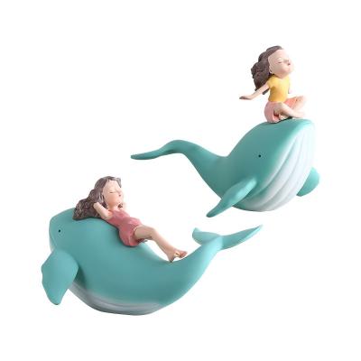 China Creative China Whale Queen Girl Desk Accessories Resin Craft Ornaments Home Decoration For Sale for sale