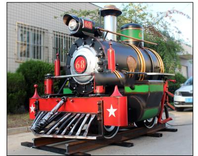 China Europe Large Garden Mall Iron Model Train Retro Decoration Creative Metal Floor Decoration for sale