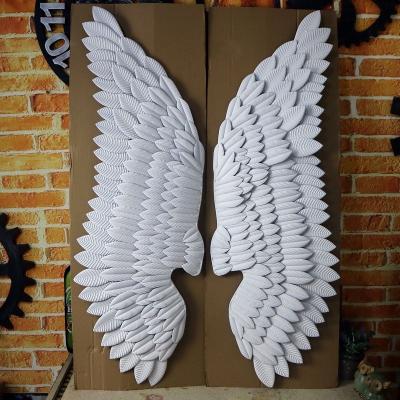 China Hot Selling Europe Style Industrial Iron Retro Bar Decoration Opens Angel Wing For Wall Decorations for sale