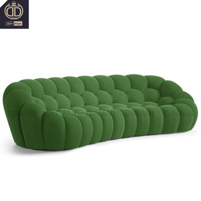 China Roche Bobois Italian Style Furniture Green 3 Seater Unique Honeycomb Tufted Modern Bubble Sofa for sale