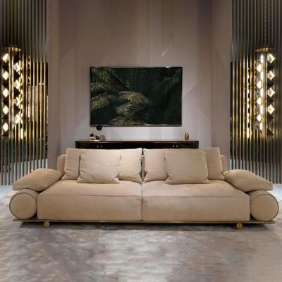 China Luxury post modern italian genuine nubuck living room furniture home leather sofa set furniture luxury sofa for sale