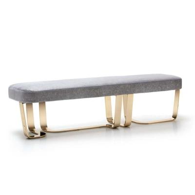 China Luxury Upholstered Flannel Sofa Living Room Bedroom Bed End Stools Storage Bench Stool Dressing Table Step Bench for sale