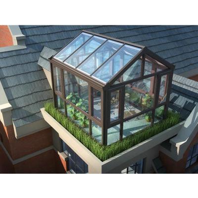 China Energy Efficient Balcony Roof Prefab Sunroom Glass Room Green House Thermal Break Insulated Design for sale