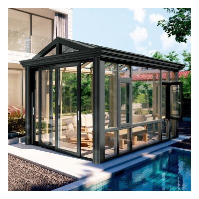 China Energy Efficient High Quality Modern Design Aluminum Glass House Garden Prefab Sunroom for sale