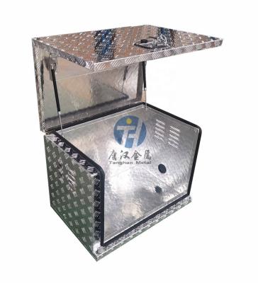 China Heavy Duty And Waterproof Aluminum Controller Dish Opening Door Generator Tools Storage Tool Box Top Box With Heat Emession Hole for sale