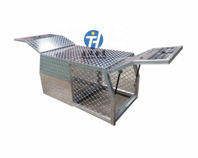 China Durable Aluminum Gull Wing Dog Box Ute Small Canopy 800*1780*850mm with T-Handle Lock and Mesh Window Door for sale