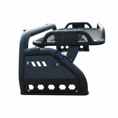 China Heavy Duty Black Steel Roll Bar 4X4 Pickup Truck Black Steel Roll Bar With Luggage Basket Fit For HiluxRevo/Vigo for sale