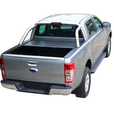 China Waterproof And Durable Aluminum 4x4 Roller Flap Tonneau Cover Accessories For FordRanger Pickup T6/T7 Truck Bed for sale