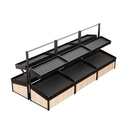 China Double-sided Retail shop vegetable and fruit display shelf for sale fruit and vegetable display stands rack for sale