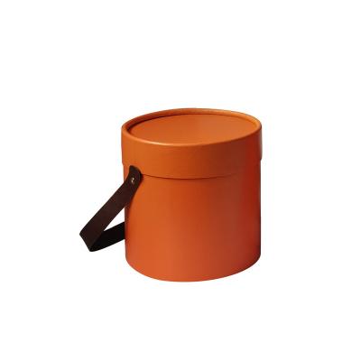 China High Material Grade Leather Portable Round Bucket Box Recycled Round Paper Tube Packaging for sale