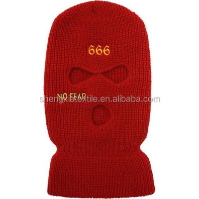 China COMMON Custom Design Embroidery Logo Balaclava Motorcycle 3 Hole Full Face Knit SkiMask Beanie Hat Beanie SkiMask for sale